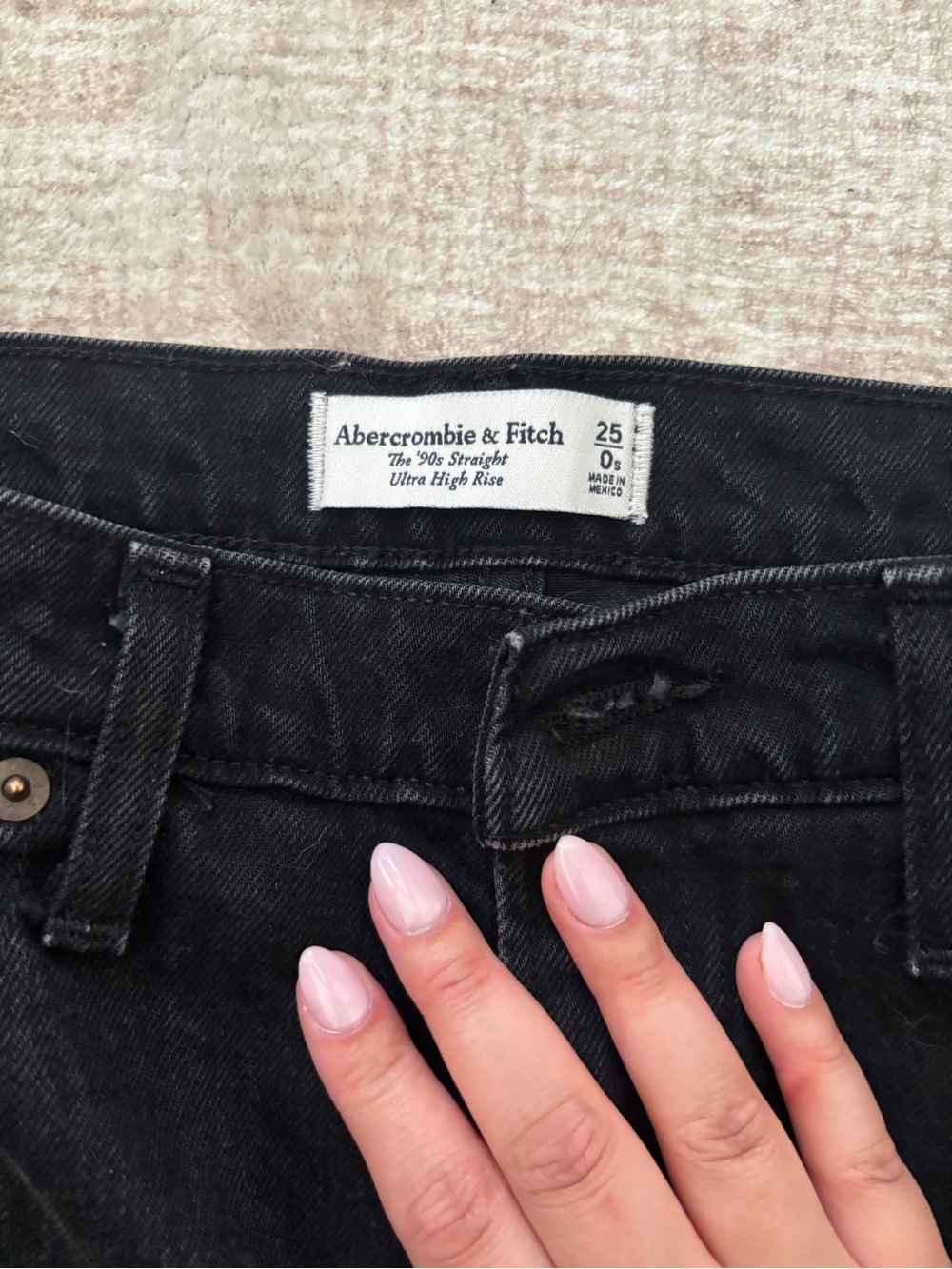 Black High-Rise Straight Jeans